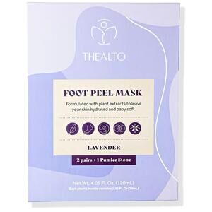 Thealto Foot Peel Mask 2-Pack Lavender + Pumice Stone Spa Treatment Smooth Feet